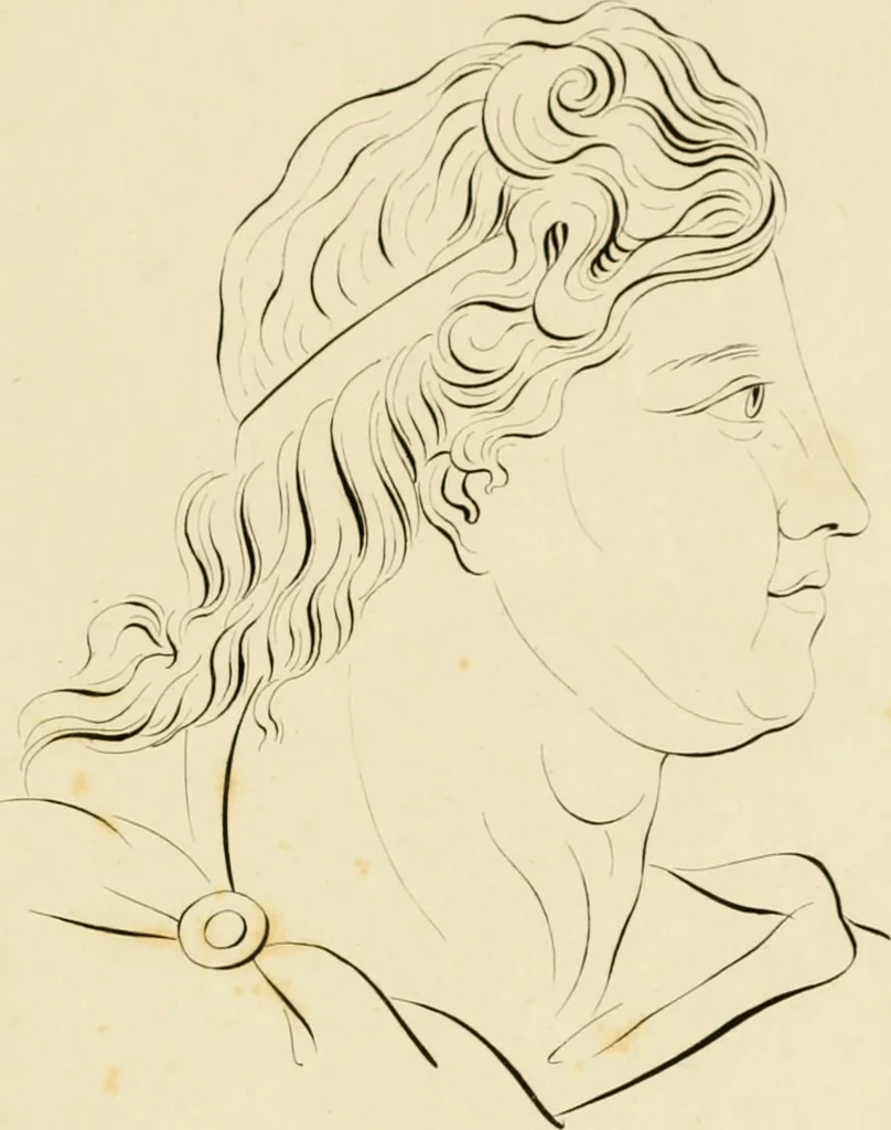 An illustration from Physiognomical sketches by Lavater, 1802, leaf 42
