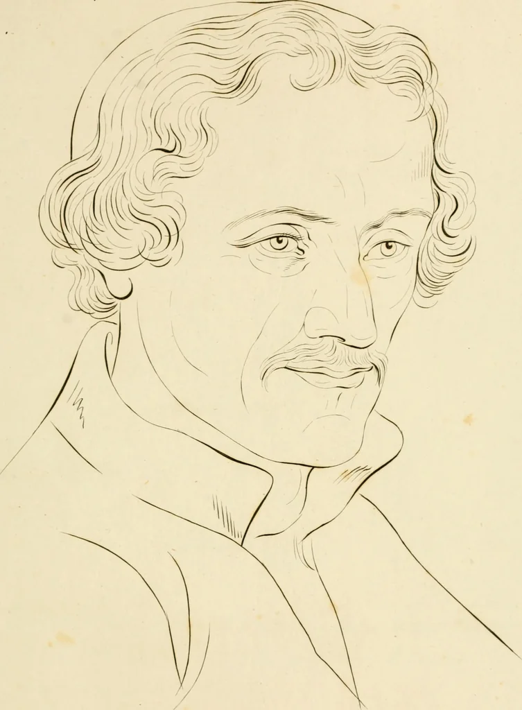 An illustration from Physiognomical sketches by Lavater, 1802, leaf 46