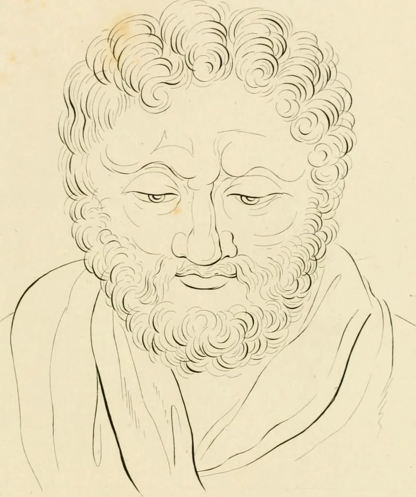 An illustration from Physiognomical sketches by Lavater, 1802, leaf 50