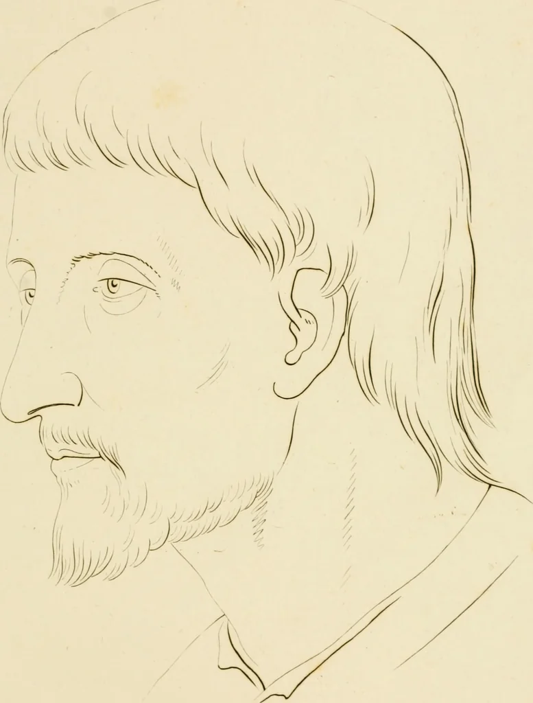 An illustration from Physiognomical sketches by Lavater, 1802, leaf 58
