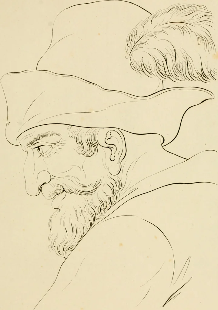 An illustration from Physiognomical sketches by Lavater, 1802, leaf 60