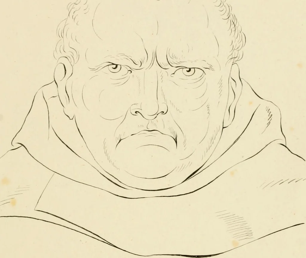 An illustration from Physiognomical sketches by Lavater, 1802, leaf 70