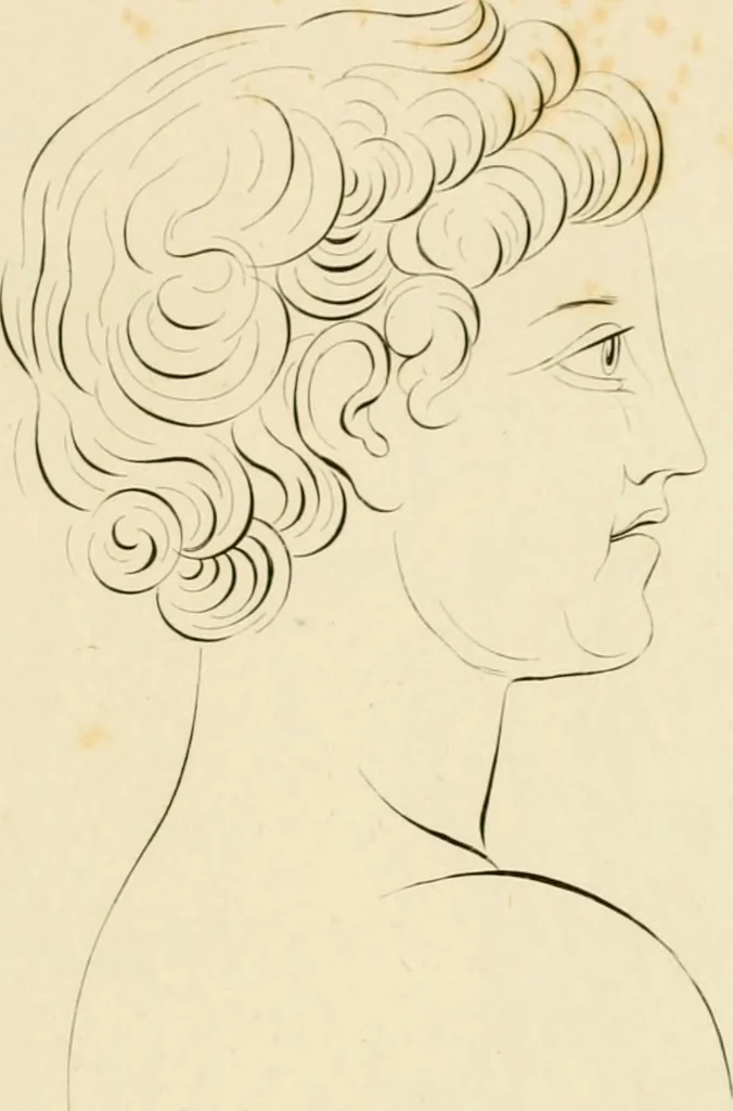 An illustration from Physiognomical sketches by Lavater, 1802, leaf 82