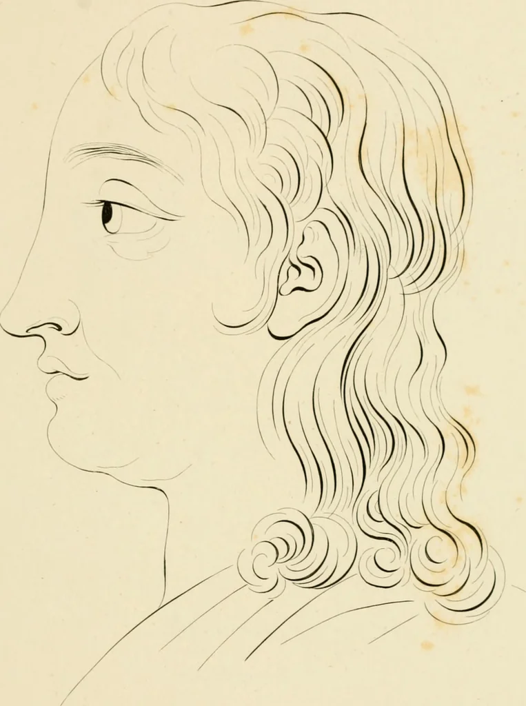 An illustration from Physiognomical sketches by Lavater, 1802, leaf 84