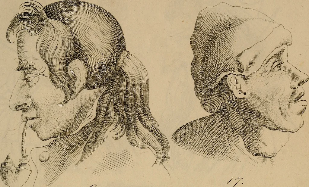 An illustration from Physiognomik. Zur Beförderung der Menschenkenntniss und Menschenliebe, 1829, leaf 182