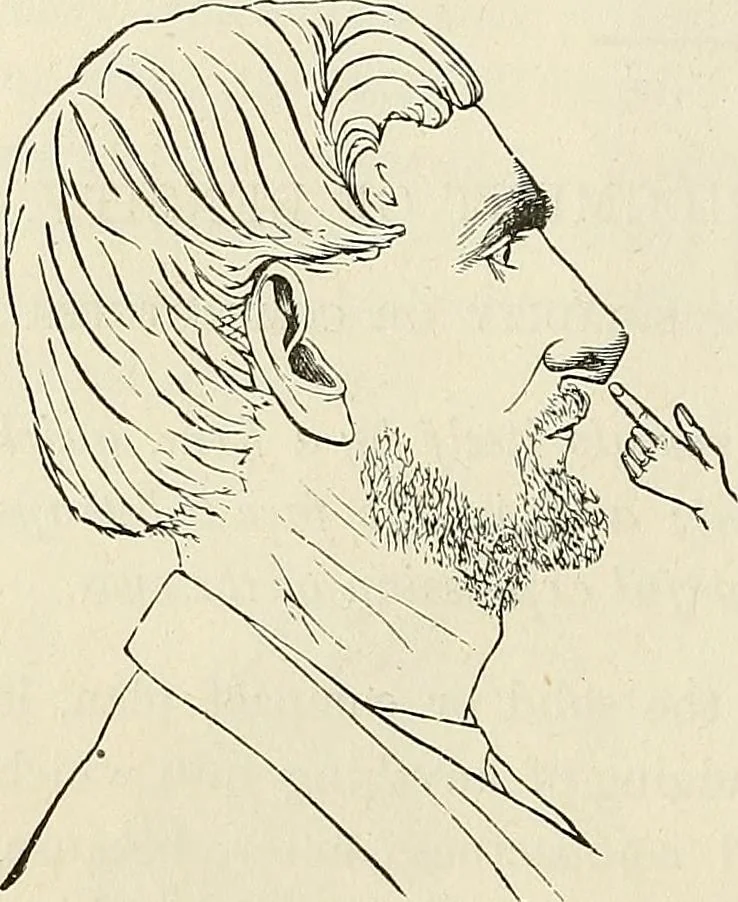 An illustration from Physiognomy illustrated; or, nature's revelations of character. A description of the mental, moral, and volitive dispositions of mankind, as manifested in the human form and countenance, 1887, leaf 227