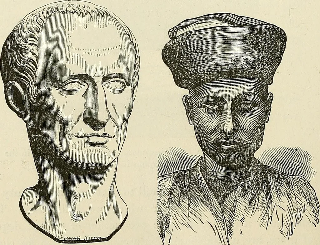 An illustration from Physiognomy illustrated; or, nature's revelations of character. A description of the mental, moral, and volitive dispositions of mankind, as manifested in the human form and countenance, 1887, leaf 271