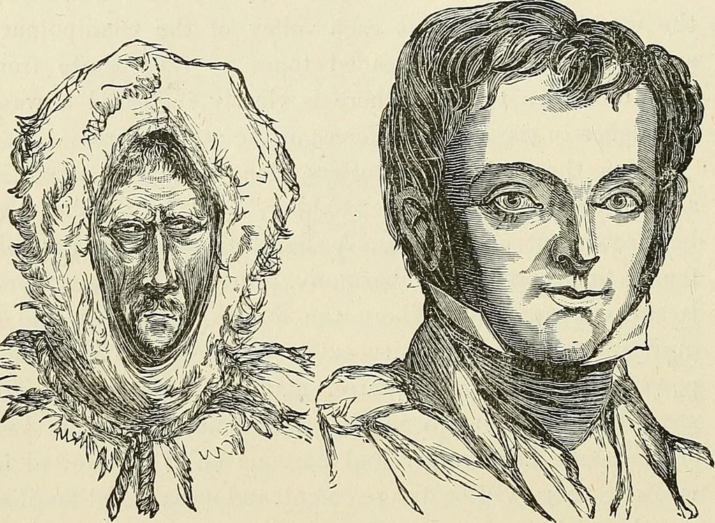 An illustration from Physiognomy illustrated; or, nature's revelations of character. A description of the mental, moral, and volitive dispositions of mankind, as manifested in the human form and countenance, 1887, leaf 455