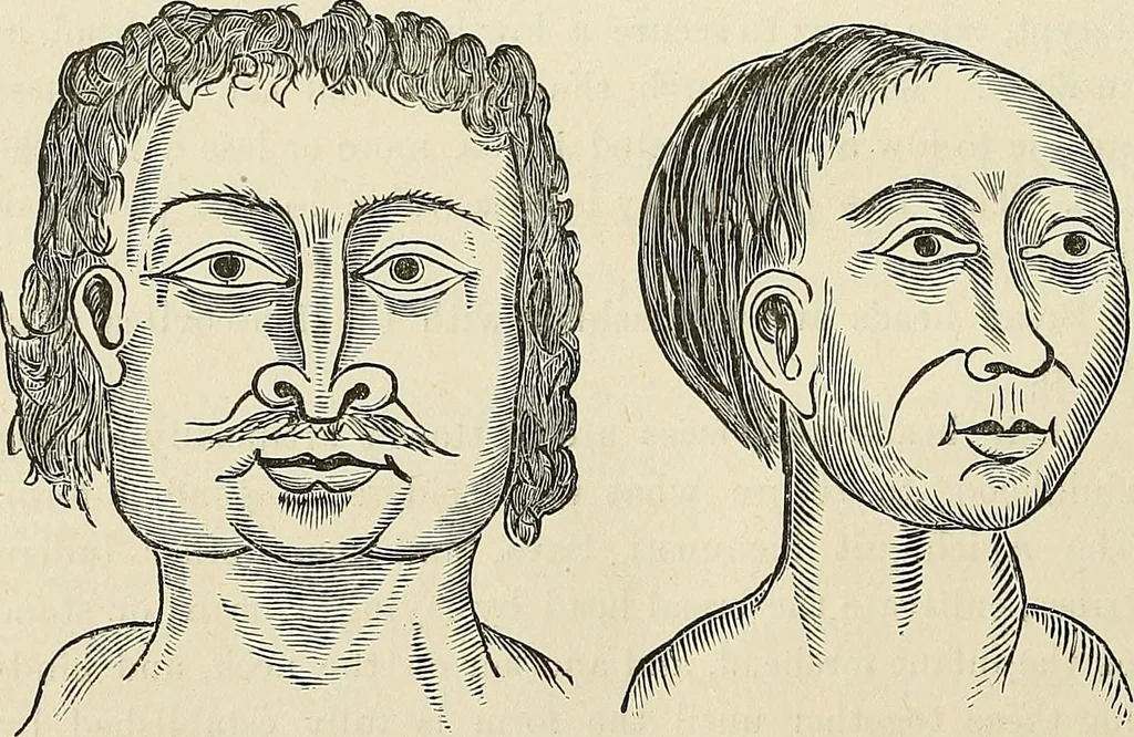 An illustration from Physiognomy illustrated; or, nature's revelations of character. A description of the mental, moral, and volitive dispositions of mankind, as manifested in the human form and countenance, 1887, leaf 539