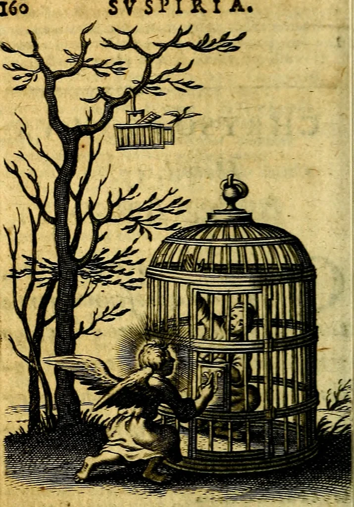 An illustration from Pia desideria authore Hermanno Hugone, 1628, leaf 185