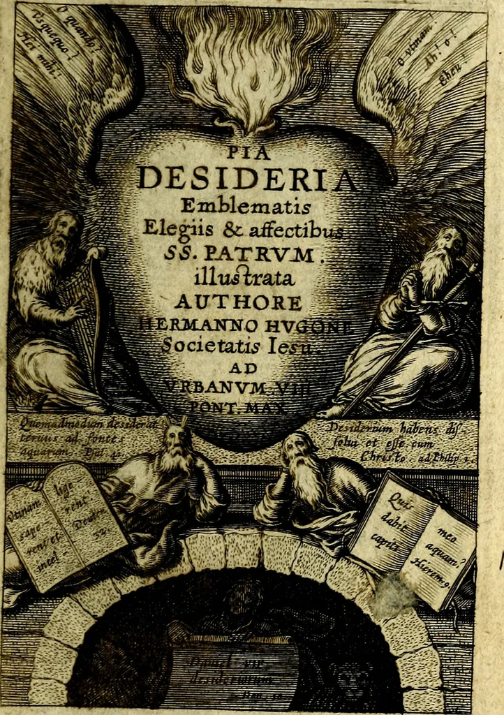 An illustration from Pia desideria : emblematis elegiis & affectibus SS. Patrvm illustrata, 1624, leaf 6