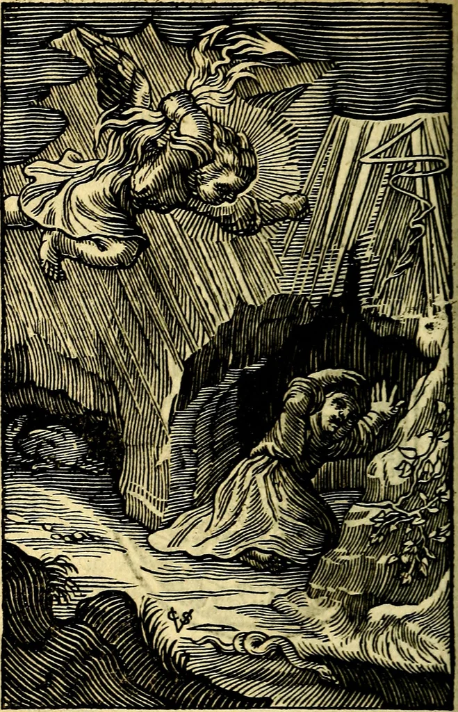 An illustration from Pia desideria; emblematis, elegiis & affectibus SS. Patrum illustrata, 1628, leaf 129