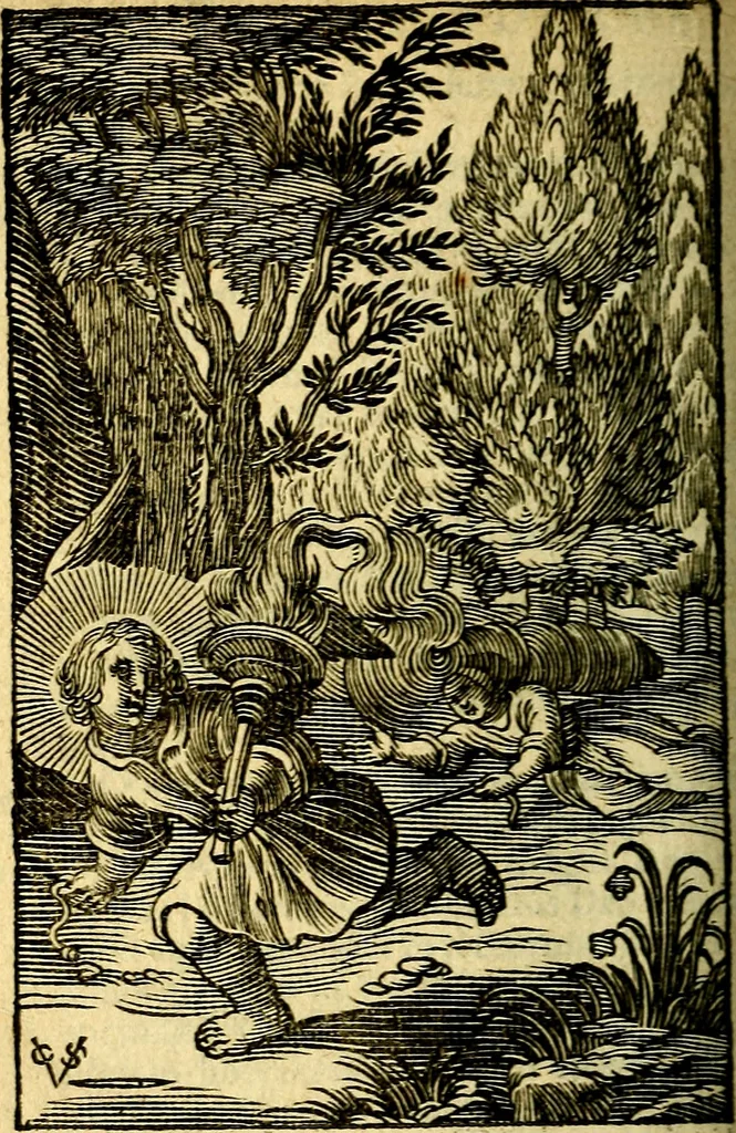 An illustration from Pia desideria; emblematis, elegiis & affectibus SS. Patrum illustrata, 1628, leaf 243