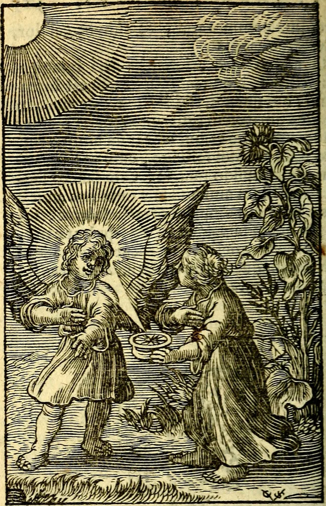 An illustration from Pia desideria; emblematis, elegiis & affectibus SS. Patrum illustrata, 1628, leaf 353