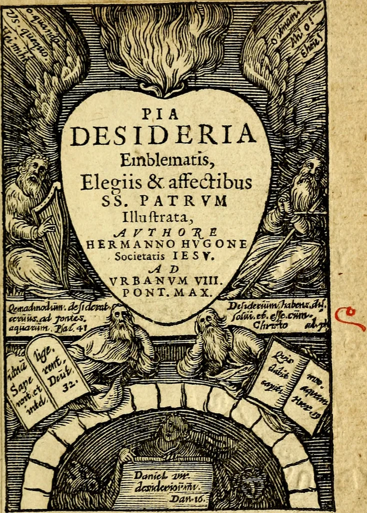 An illustration from Pia desideria; emblematis, elegiis & affectibus SS. Patrum illustrata, 1628, leaf 4