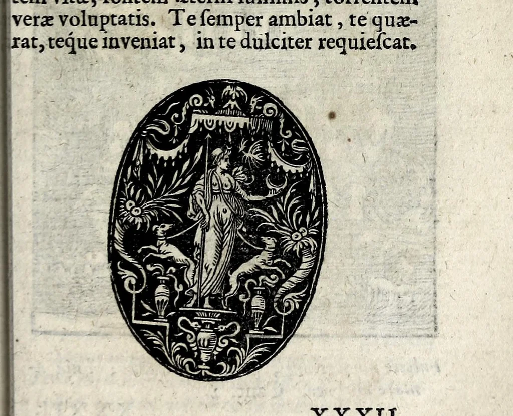 An illustration from Pia desideria : emblematis, elegiis & affectibus SS. Patrum illustrata, 1628, leaf 343