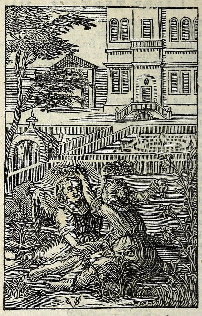 An illustration from Pia desideria : emblematis, elegiis & affectibus SS. Patrum illustrata, 1628, leaf 352
