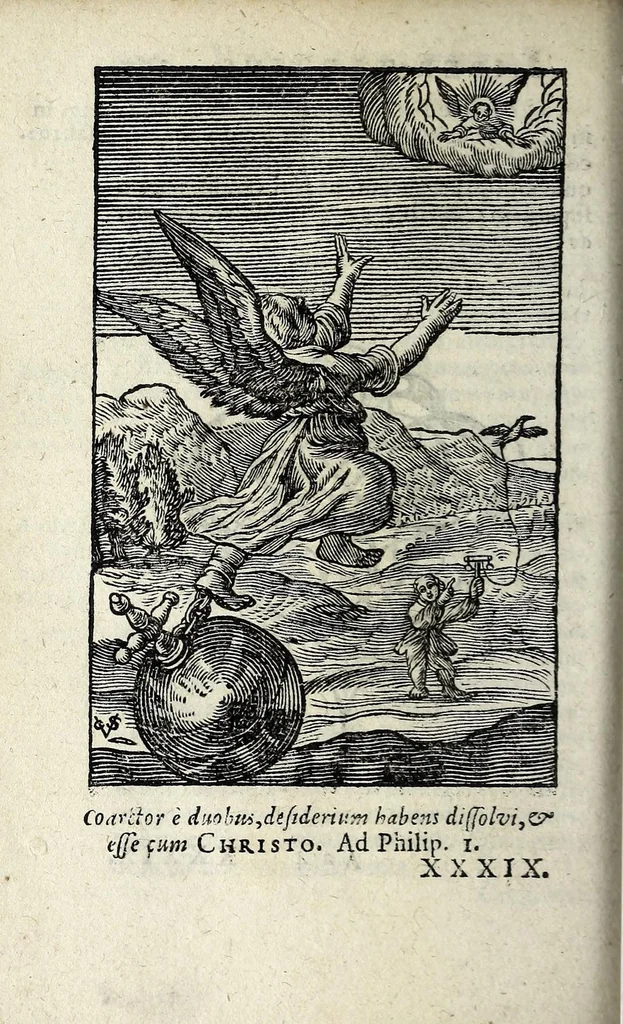 An illustration from Pia desideria : emblematis, elegiis & affectibus SS. Patrum illustrata, 1628, leaf 416