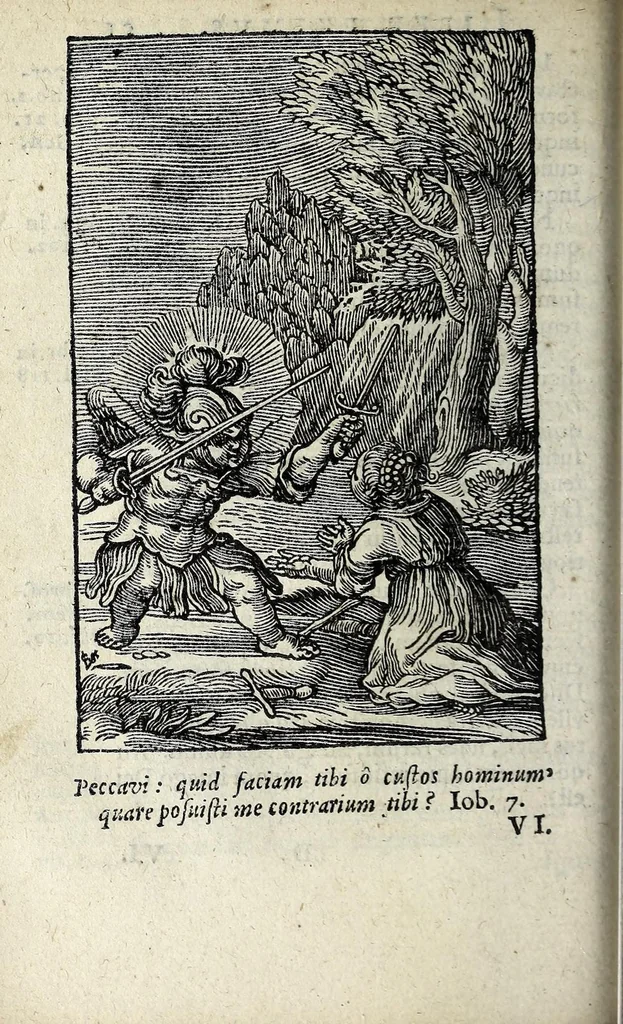 An illustration from Pia desideria : emblematis, elegiis & affectibus SS. Patrum illustrata, 1628, leaf 90