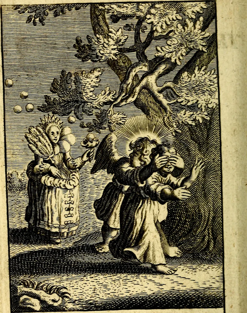 An illustration from Pia desideria; or, Divine addresses, in three books. Illustrated with XLVII. copper-plates, 1690, leaf 109
