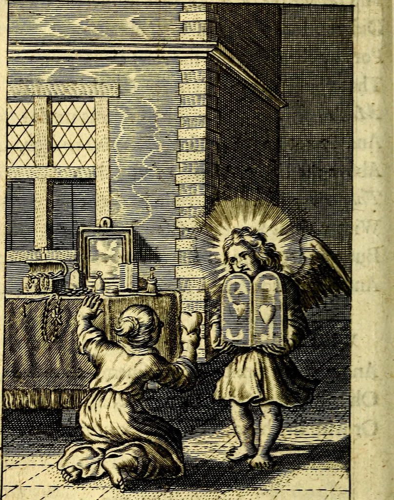 An illustration from Pia desideria; or, Divine addresses, in three books. Illustrated with XLVII. copper-plates, 1690, leaf 113