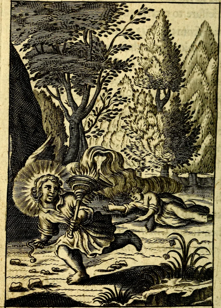 An illustration from Pia desideria; or, Divine addresses, in three books. Illustrated with XLVII. copper-plates, 1690, leaf 121