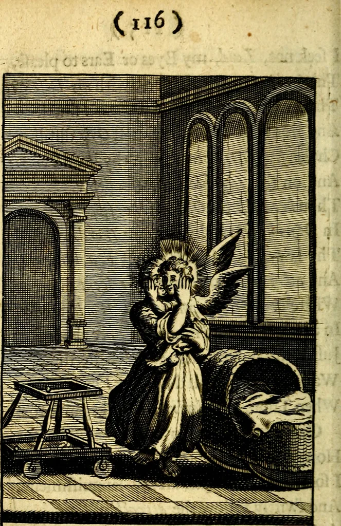 An illustration from Pia desideria; or, Divine addresses, in three books. Illustrated with XLVII. copper-plates, 1690, leaf 125