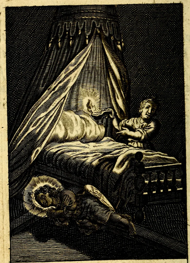 An illustration from Pia desideria; or, Divine addresses, in three books. Illustrated with XLVII. copper-plates, 1690, leaf 131