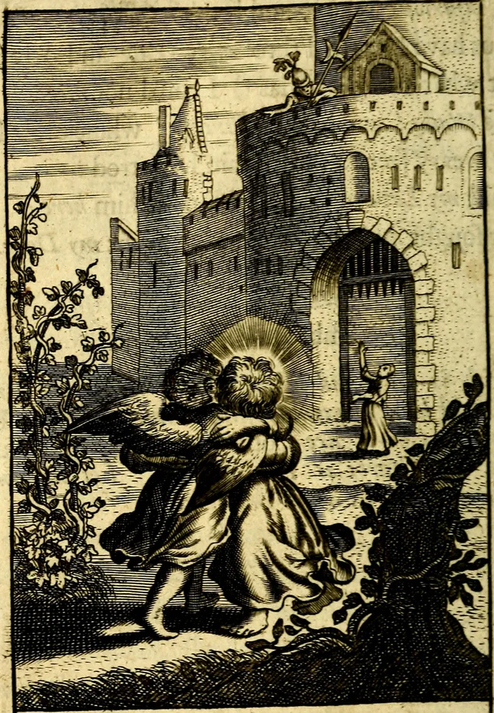 An illustration from Pia desideria; or, Divine addresses, in three books. Illustrated with XLVII. copper-plates, 1690, leaf 141