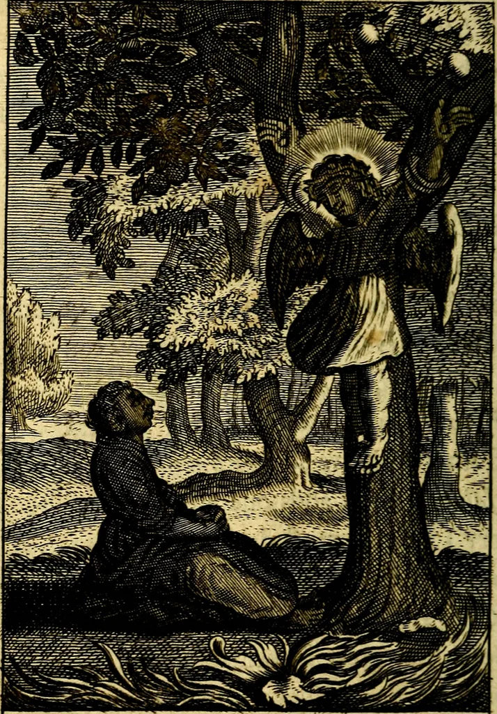 An illustration from Pia desideria; or, Divine addresses, in three books. Illustrated with XLVII. copper-plates, 1690, leaf 153