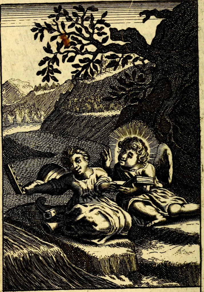 An illustration from Pia desideria; or, Divine addresses, in three books. Illustrated with XLVII. copper-plates, 1690, leaf 159