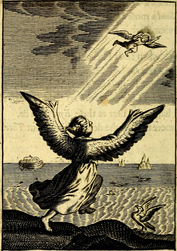 An illustration from Pia desideria; or, Divine addresses, in three books. Illustrated with XLVII. copper-plates, 1690, leaf 231