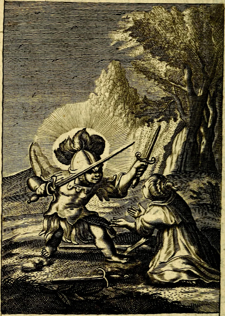 An illustration from Pia desideria; or, Divine addresses, in three books. Illustrated with XLVII. copper-plates, 1690, leaf 39