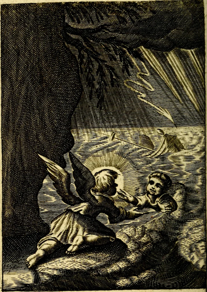 An illustration from Pia desideria; or, Divine addresses, in three books. Illustrated with XLVII. copper-plates, 1690, leaf 61