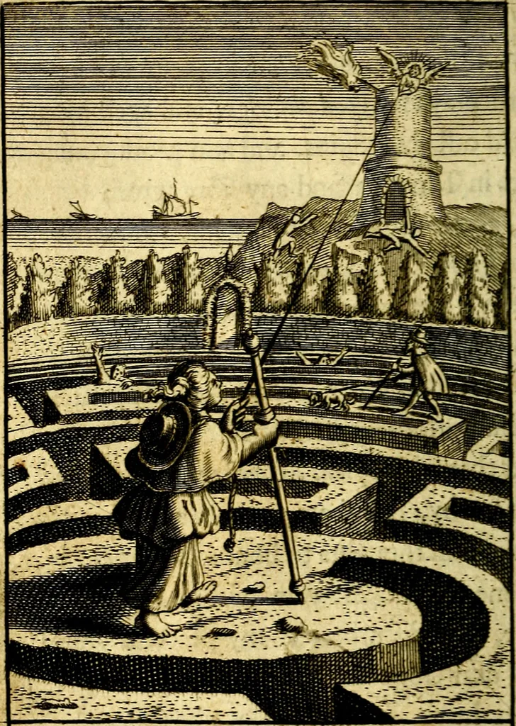An illustration from Pia desideria; or, Divine addresses, in three books. Illustrated with XLVII. copper-plates, 1690, leaf 91