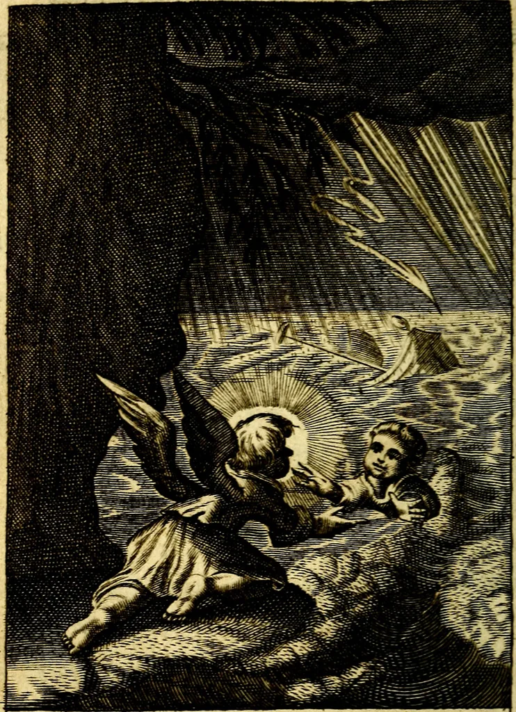 An illustration from Pia desideria: or, Divine addresses, : in three books. Illustrated with XLVII. copper-plates., 1686, leaf 75