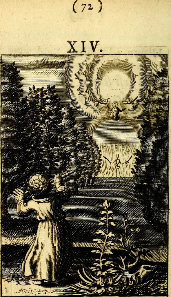 An illustration from Pia desideria: or, Divine addresses, : in three books. Illustrated with XLVII. copper-plates., 1686, leaf 93