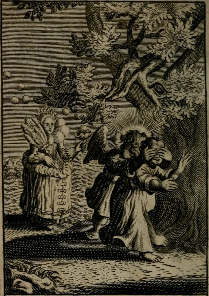 An illustration from Pia desideria: or, divine addresses : in three books. Illustrated with XLVII. copper-plates, 1690, leaf 115