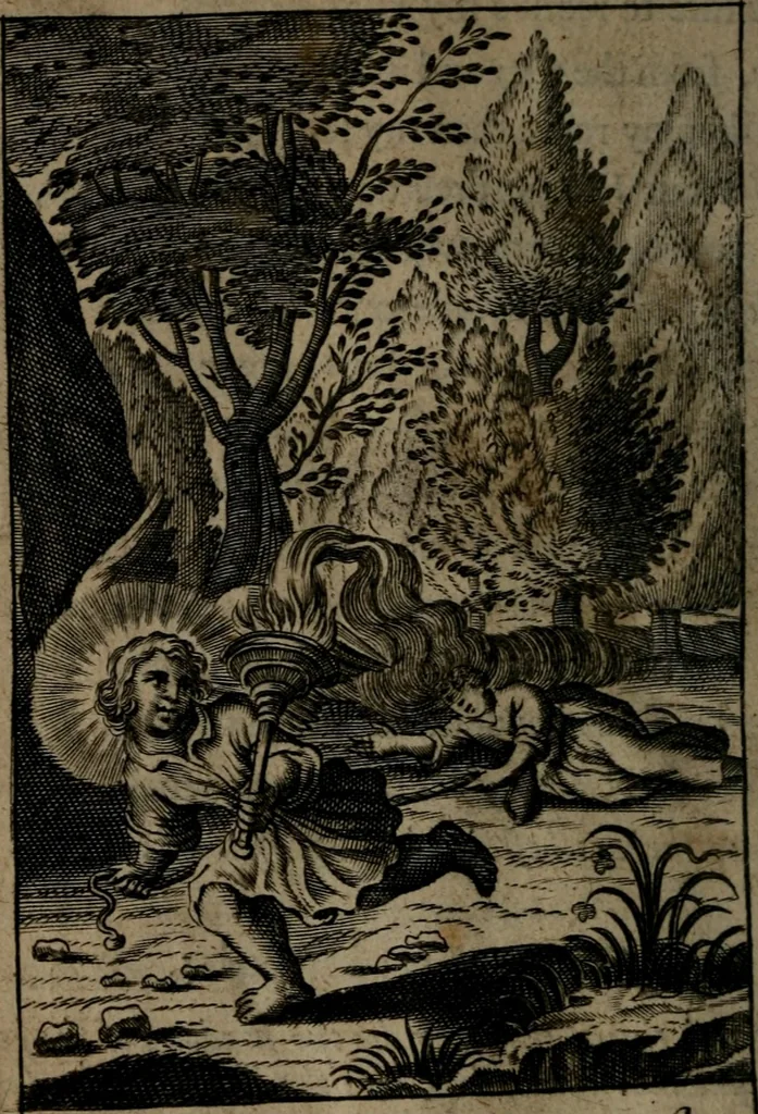 An illustration from Pia desideria: or, divine addresses : in three books. Illustrated with XLVII. copper-plates, 1690, leaf 127