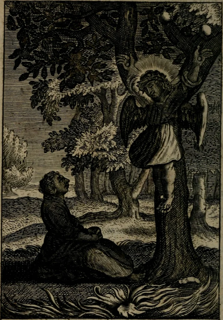 An illustration from Pia desideria: or, divine addresses : in three books. Illustrated with XLVII. copper-plates, 1690, leaf 159