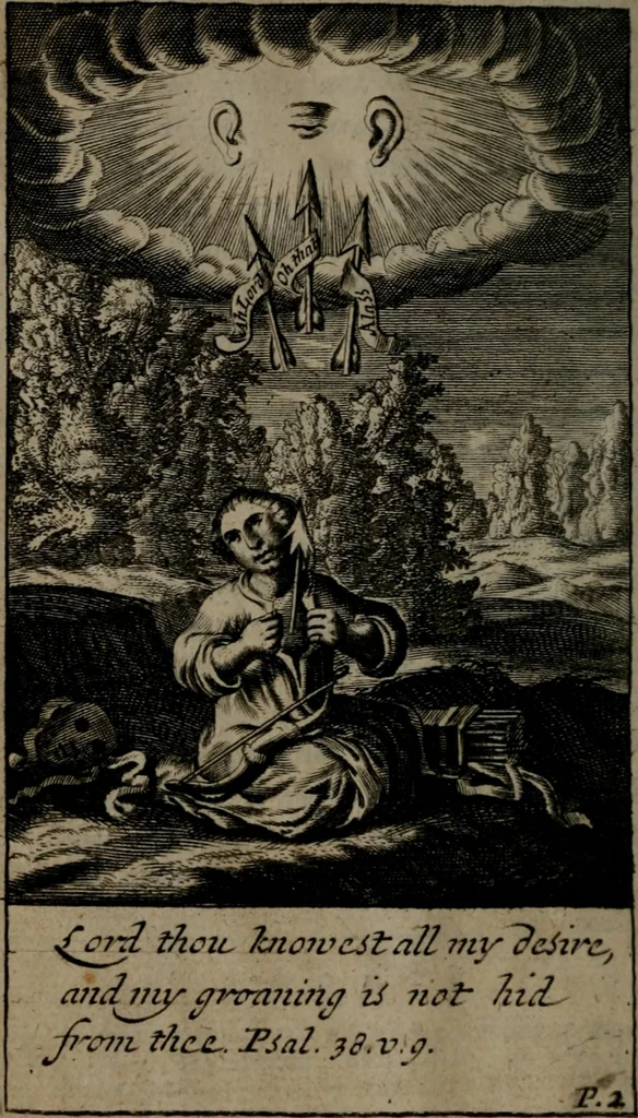 An illustration from Pia desideria: or, divine addresses : in three books. Illustrated with XLVII. copper-plates, 1690, leaf 17