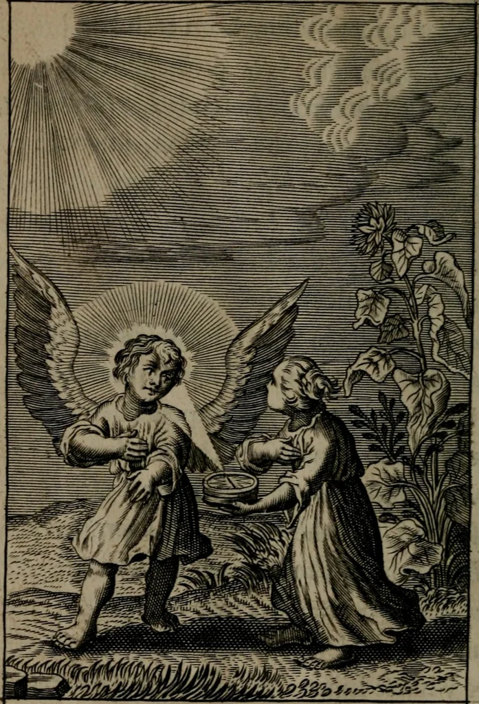 An illustration from Pia desideria: or, divine addresses : in three books. Illustrated with XLVII. copper-plates, 1690, leaf 183