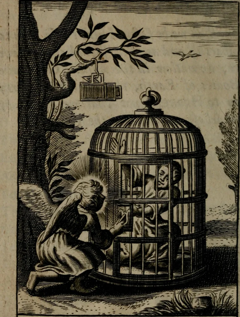 An illustration from Pia desideria: or, divine addresses : in three books. Illustrated with XLVII. copper-plates, 1690, leaf 219