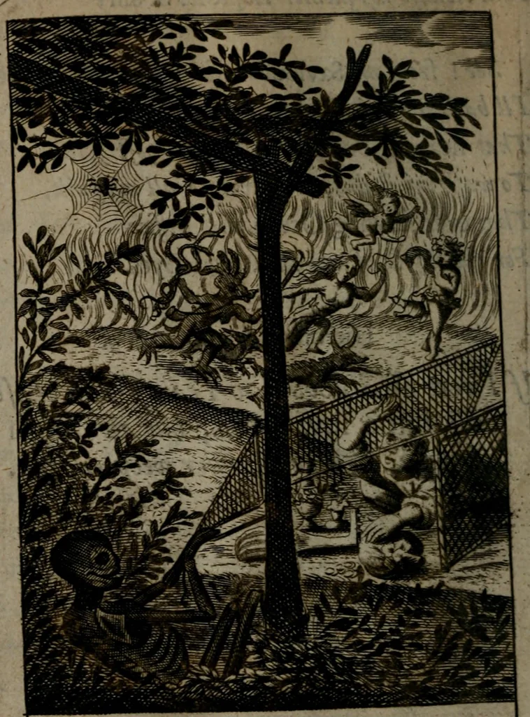 An illustration from Pia desideria: or, divine addresses : in three books. Illustrated with XLVII. copper-plates, 1690, leaf 57