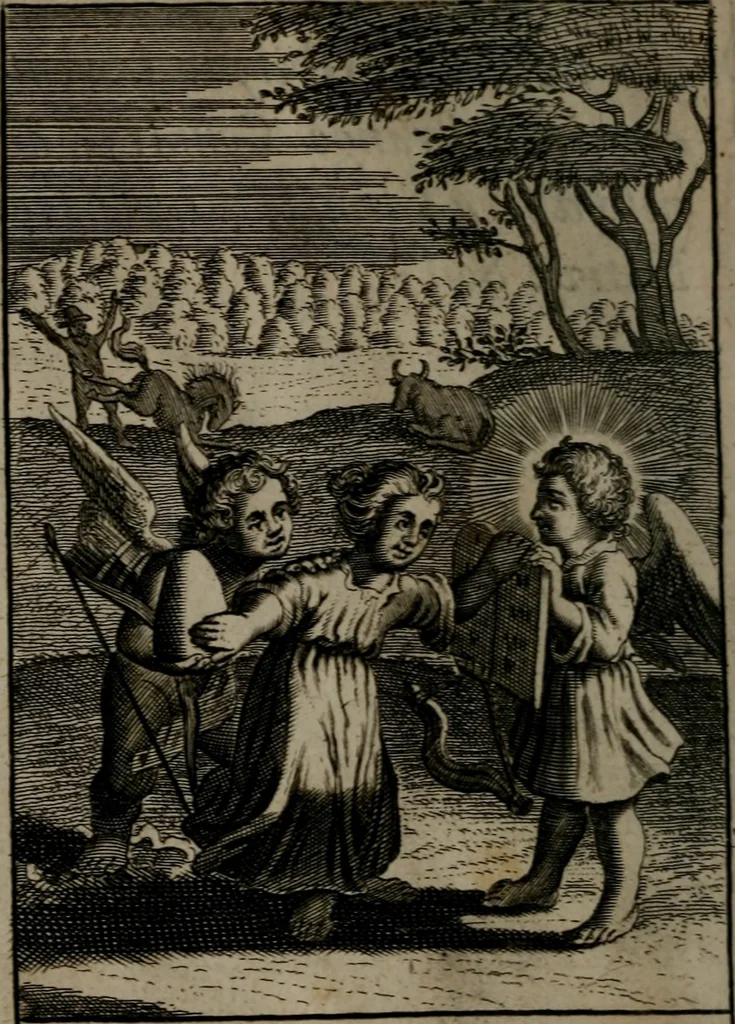 An illustration from Pia desideria: or, divine addresses : in three books. Illustrated with XLVII. copper-plates, 1690, leaf 93