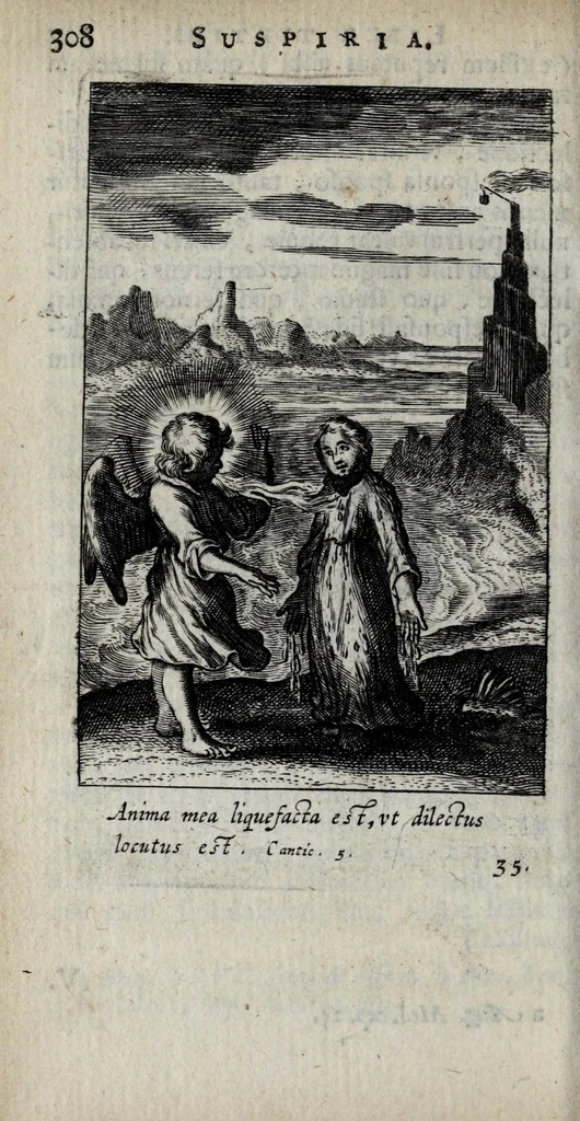 An illustration from Pia desideria : tribus libris comprehensa ..., 1676, leaf 338