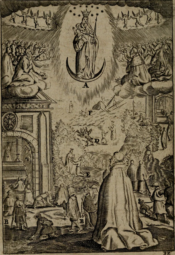 An illustration from Piæ considerationes ad declinandvm à malo et faciendvm bonvm, cum iconibus Viæ vitæ æernæ, 1672, leaf 139