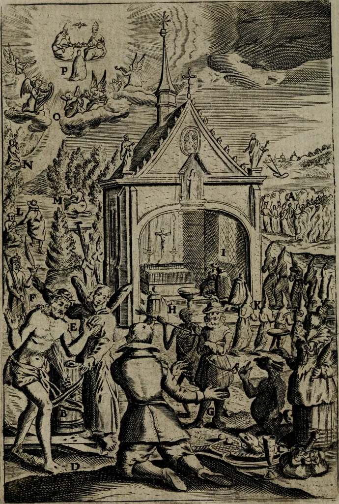 An illustration from Piæ considerationes ad declinandvm à malo et faciendvm bonvm, cum iconibus Viæ vitæ æernæ, 1672, leaf 19