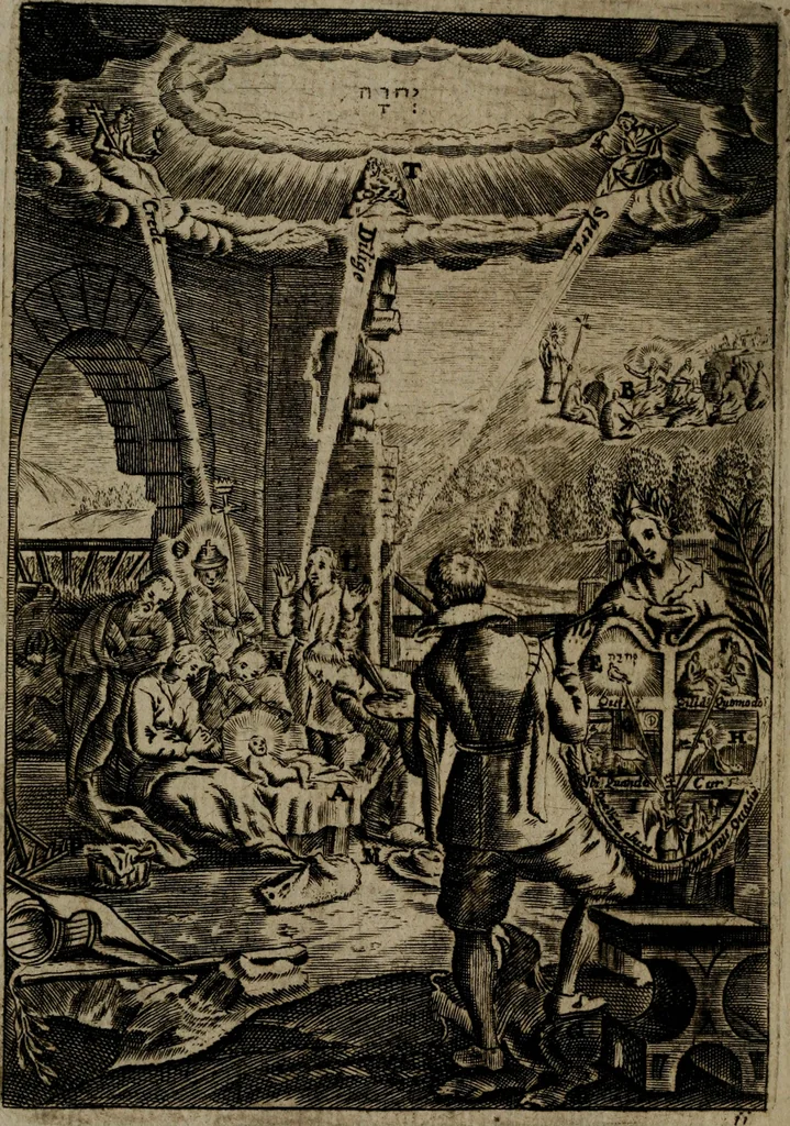 An illustration from Piæ considerationes ad declinandvm à malo et faciendvm bonvm, cum iconibus Viæ vitæ æernæ, 1672, leaf 55
