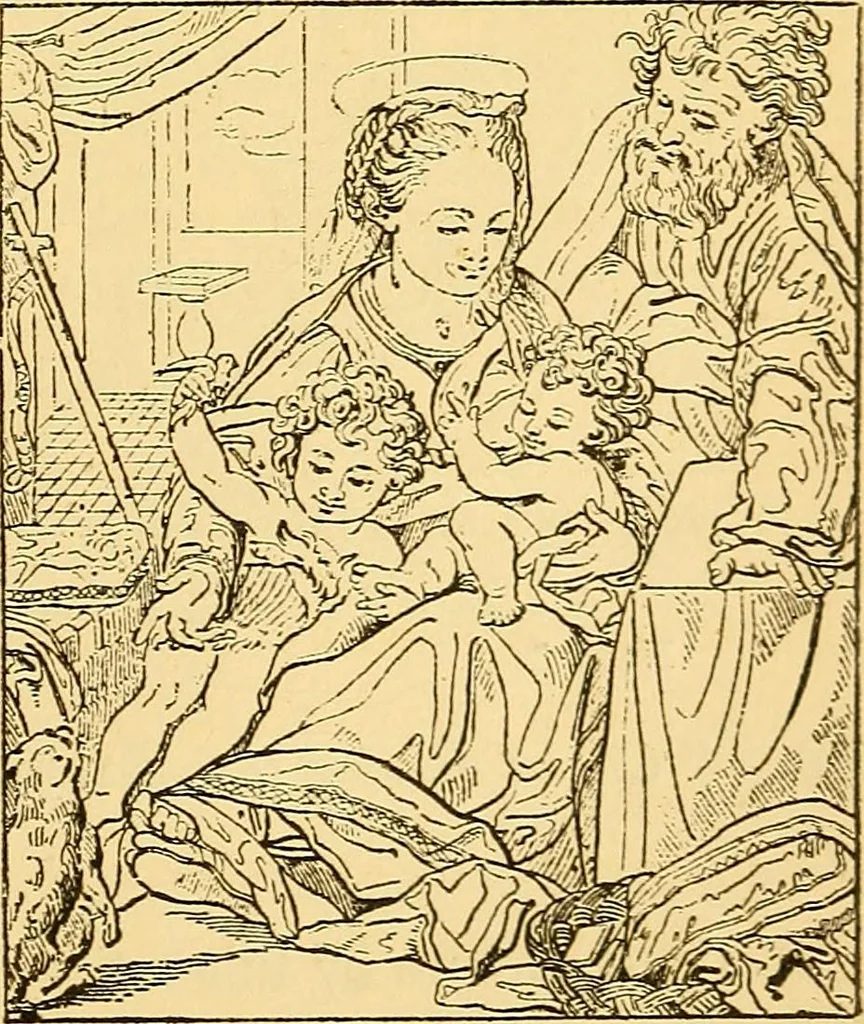 An illustration from Pictorial notes in the National Gallery, 1877, leaf 108